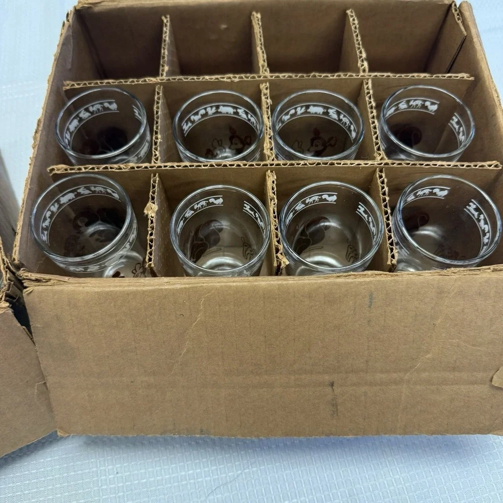 Lot 20 Vintage Kraft Cheese Swanky Swigs Glasses Owens Original Box (2) Juice Sm